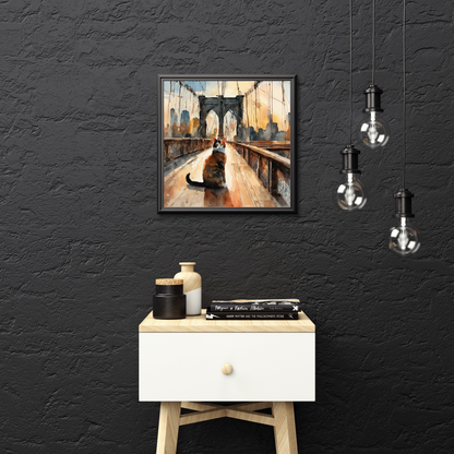 Brooklyn Cat Snubbing Bridge - Premium Matte Paper Poster